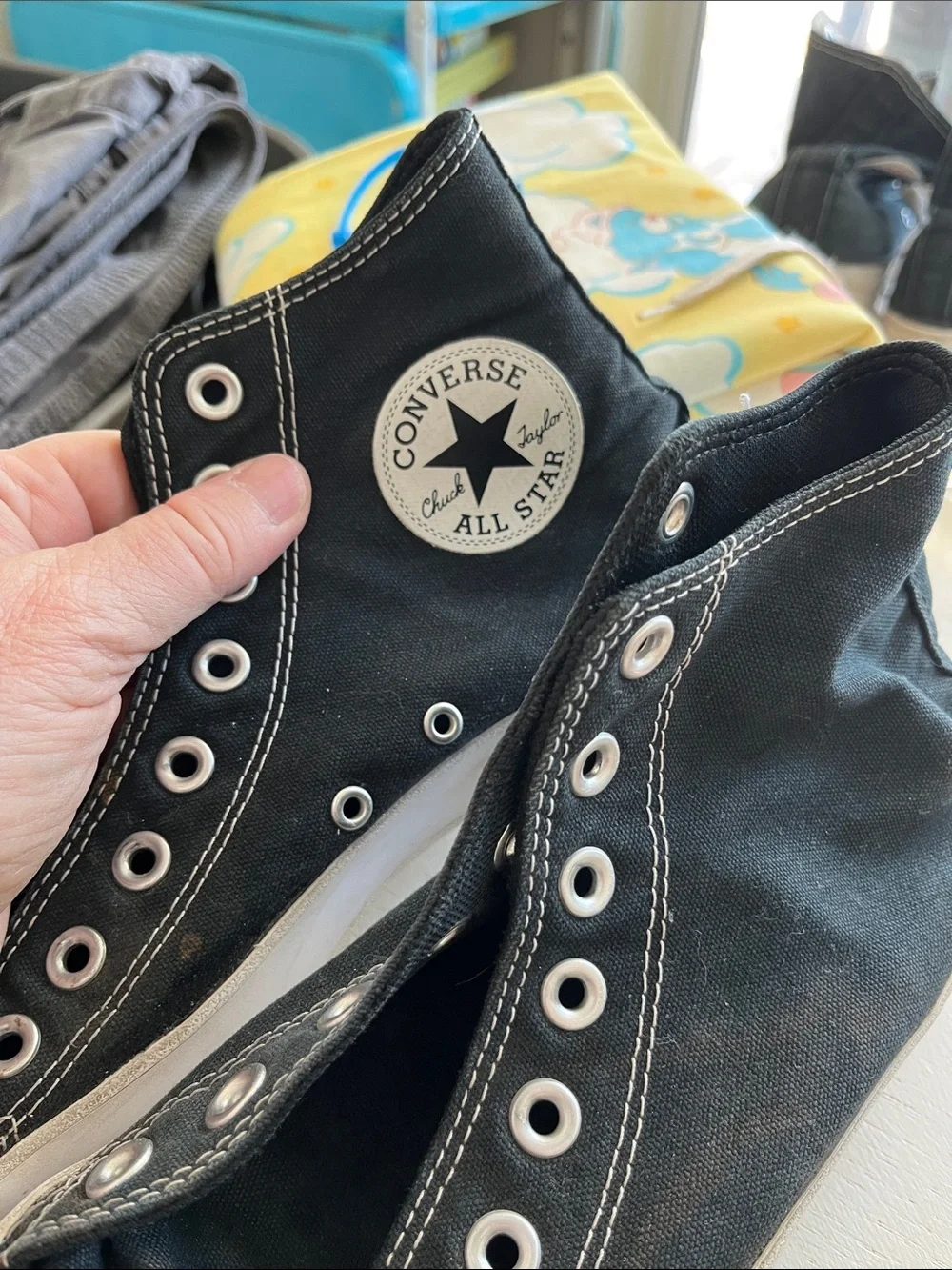 Converse Black High-Top Platform Canvas Sneakers Rugged Retro Size 9